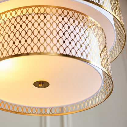 Gallery Direct Cordero 6 Pendant Light Gold/White, close-up of the finish and design