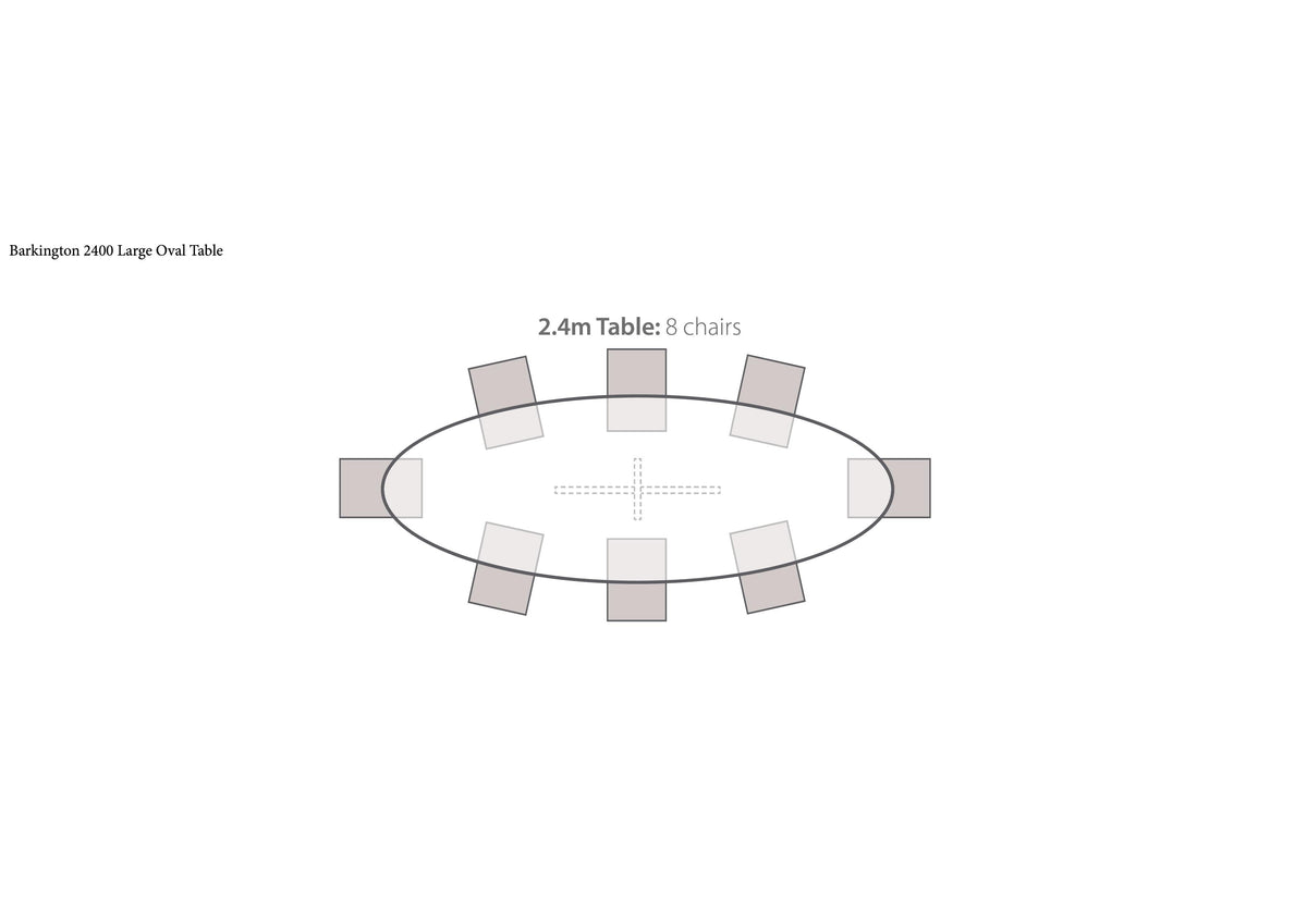 Carlton Furniture Barkington Oval Dining Table in Grey Oiled - supplier diagram showing table seating positions