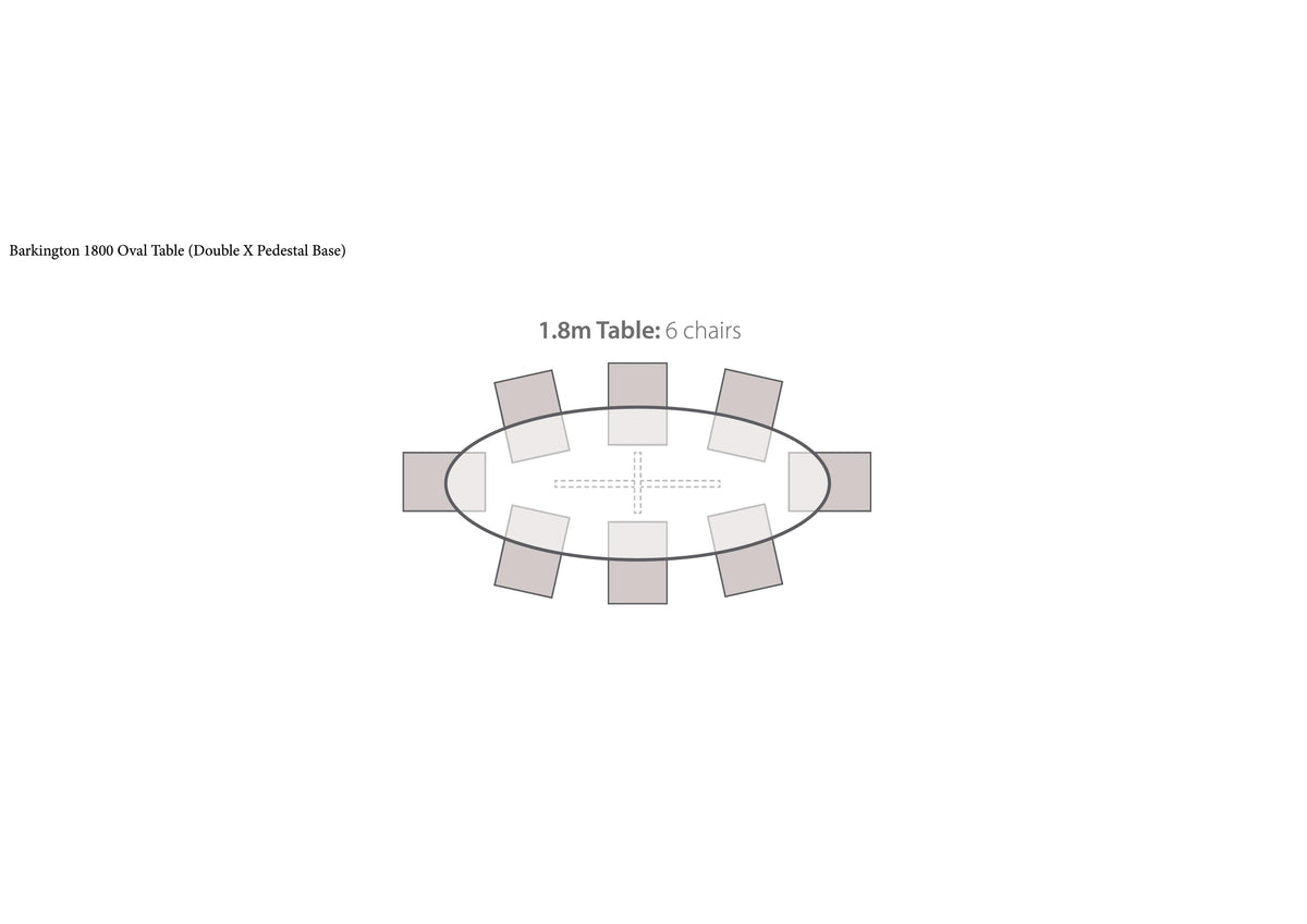 Carlton Furniture Barkington Oval Dining Table in Grey Oiled - supplier diagram showing table seating positions