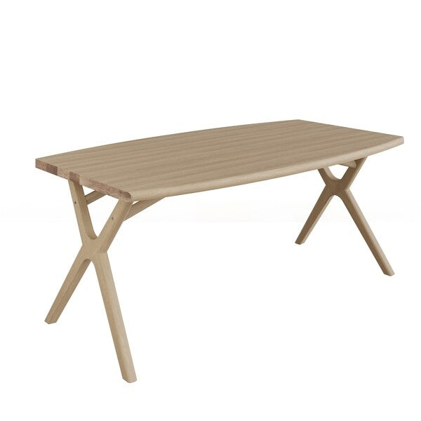 Carlton Furniture Bow Fixed Dining Table with X Legs - Grey Oiled Lipped End Grain — product view