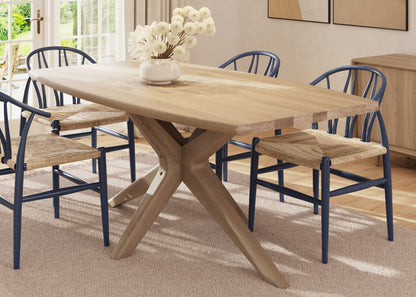 Carlton Furniture Bow Table with Pedestal Leg - Grey Oiled — lifestyle setting