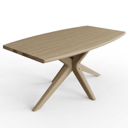 Carlton Furniture Bow Table with Pedestal Leg - Grey Oiled — product view