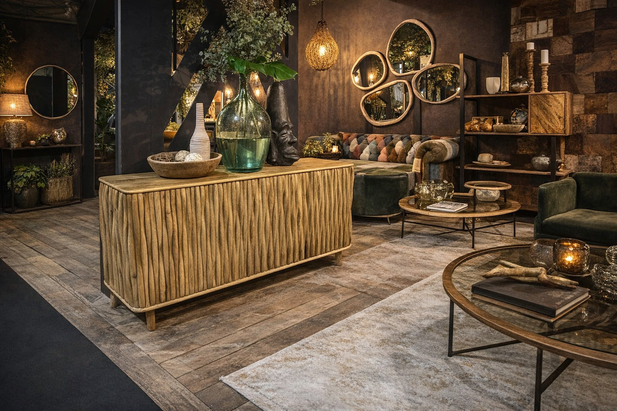 Carlton Furniture Branch - Wooden 3 Door Sideboard — lifestyle setting