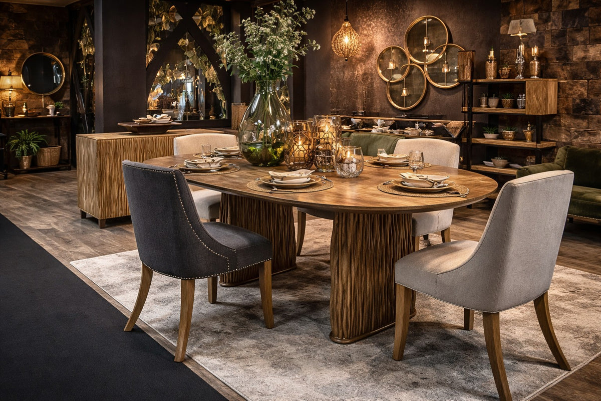 Carlton Furniture Branch - Wooden Dining Table — lifestyle setting