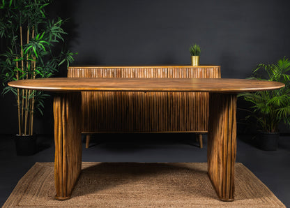 Carlton Furniture Branch - Wooden Dining Table — lifestyle setting