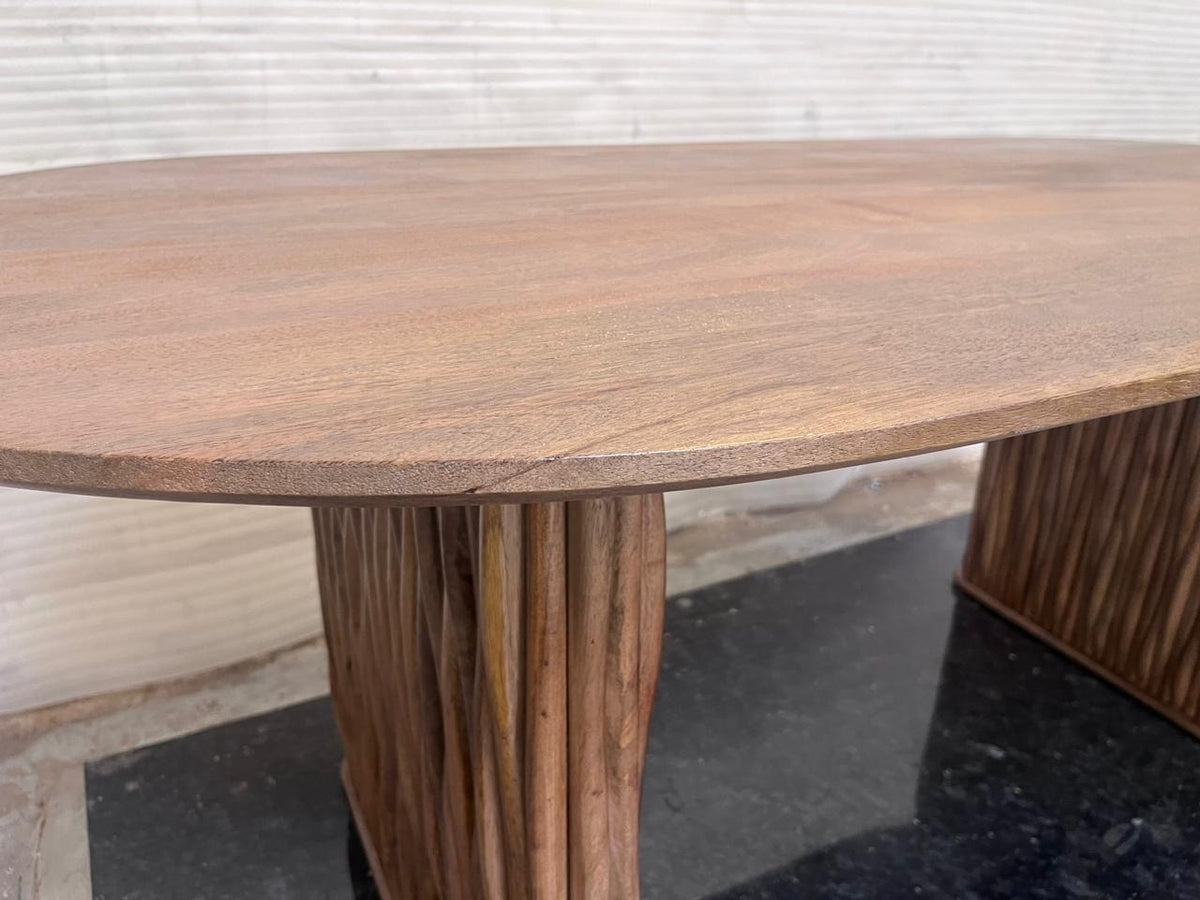 Carlton Furniture Branch - Wooden Dining Table — rounded wooden tabletop edge detail