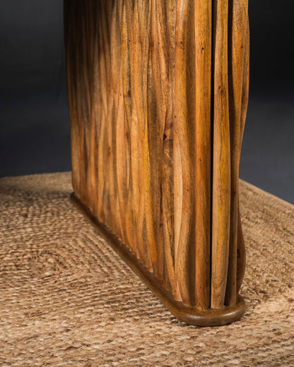 Carlton Furniture Branch - Wooden Dining Table — sculpted timber pedestal detail