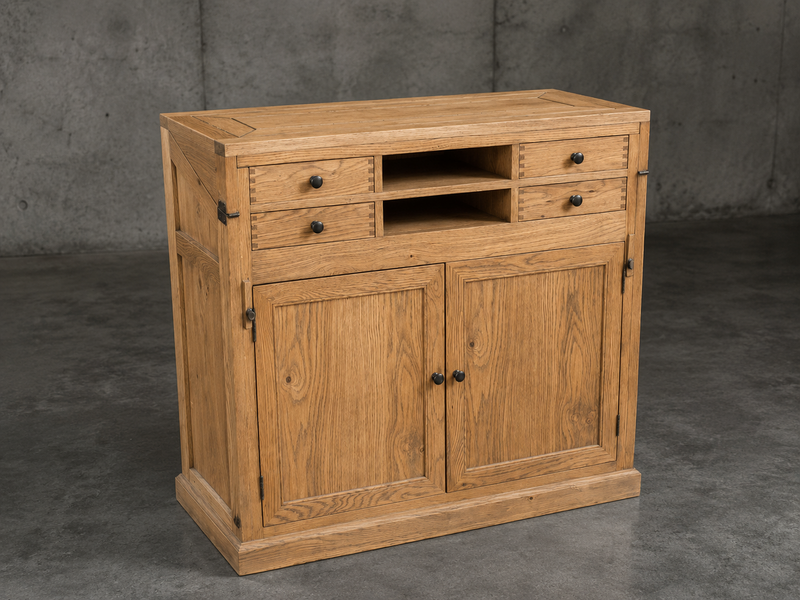 Carlton Furniture Canford Campaign Desk in Grey Oiled Finish supplier view 2