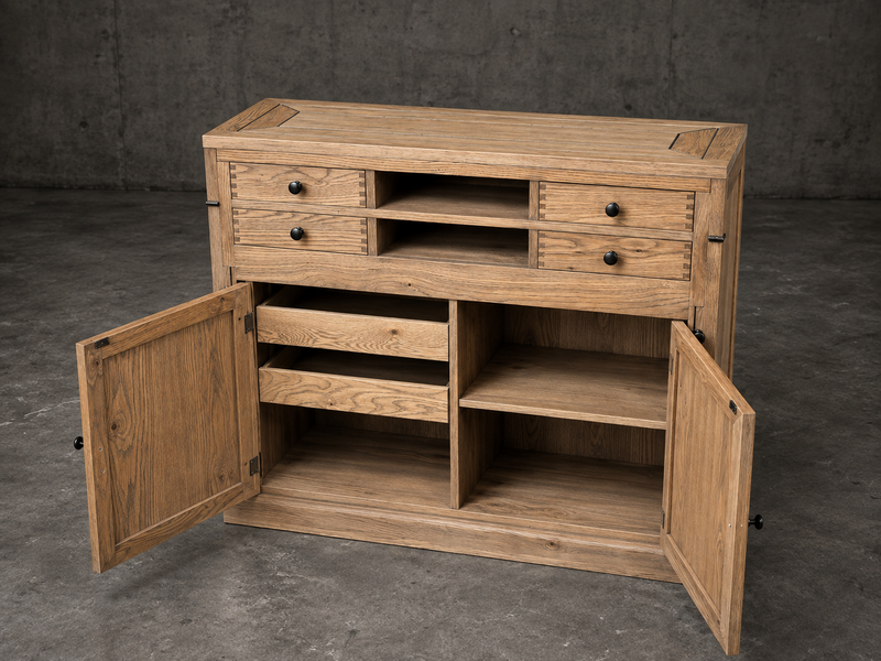 Carlton Furniture Canford Campaign Desk in Grey Oiled Finish supplier view 3
