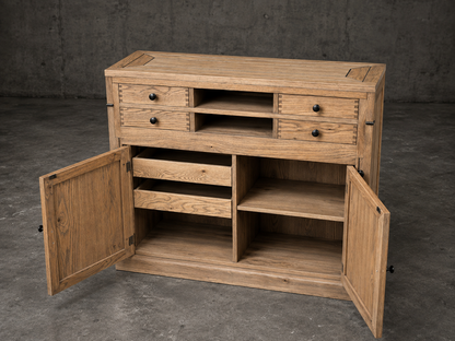 Carlton Furniture Canford Campaign Desk in Grey Oiled Finish supplier view 3