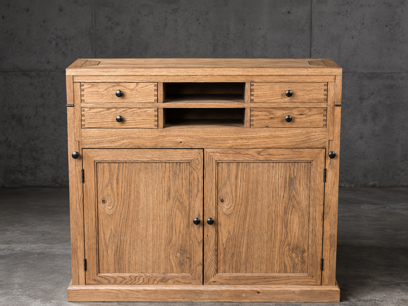Carlton Furniture Canford Campaign Desk in Grey Oiled Finish supplier view 4