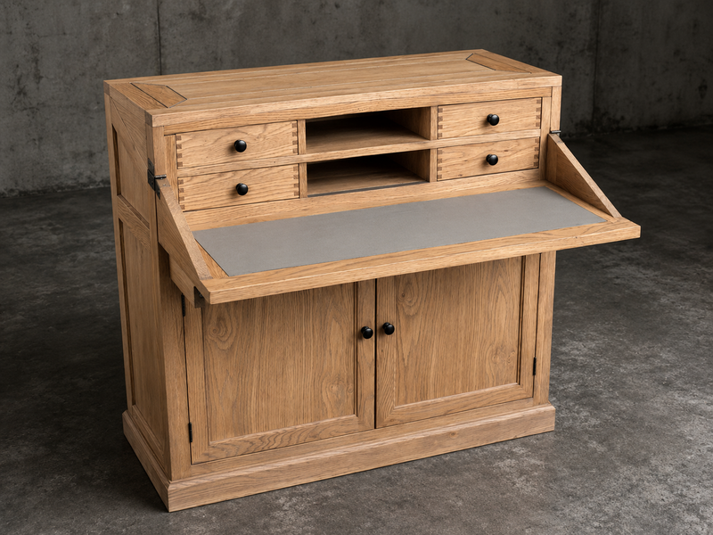 Carlton Furniture Canford Campaign Desk in Grey Oiled Finish supplier view 5