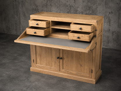Carlton Furniture Canford Campaign Desk in Grey Oiled Finish supplier photograph