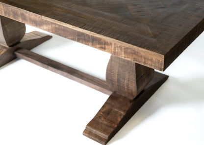 Carlton Furniture Charlbury Dining Table with Pondi Legs — tabletop and pedestal detail