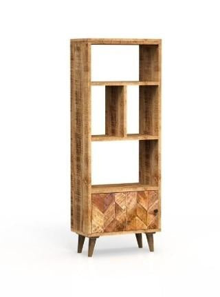 Carlton Furniture Chevron Bookcase with 2 Door in Natural Finish — product view