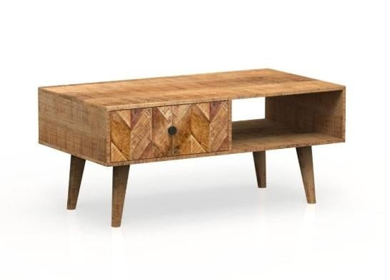 Carlton Furniture Chevron Coffee Table 1 Drawer In Natural Finish — product view
