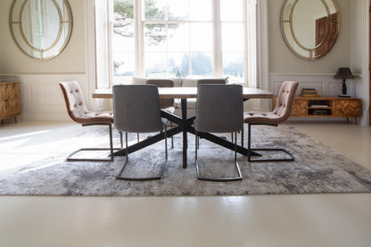 Carlton Furniture Chevron Dining Table in Natural Finish — lifestyle setting