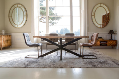 Carlton Furniture Chevron Dining Table in Natural Finish — lifestyle setting