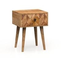 Carlton Furniture Chevron Lamp Table 1 drawer in Natural Finish — product view