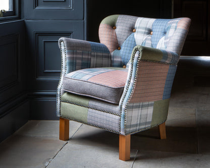Carlton Furniture Dean Chair in Patchwork W10 Legs — lifestyle setting