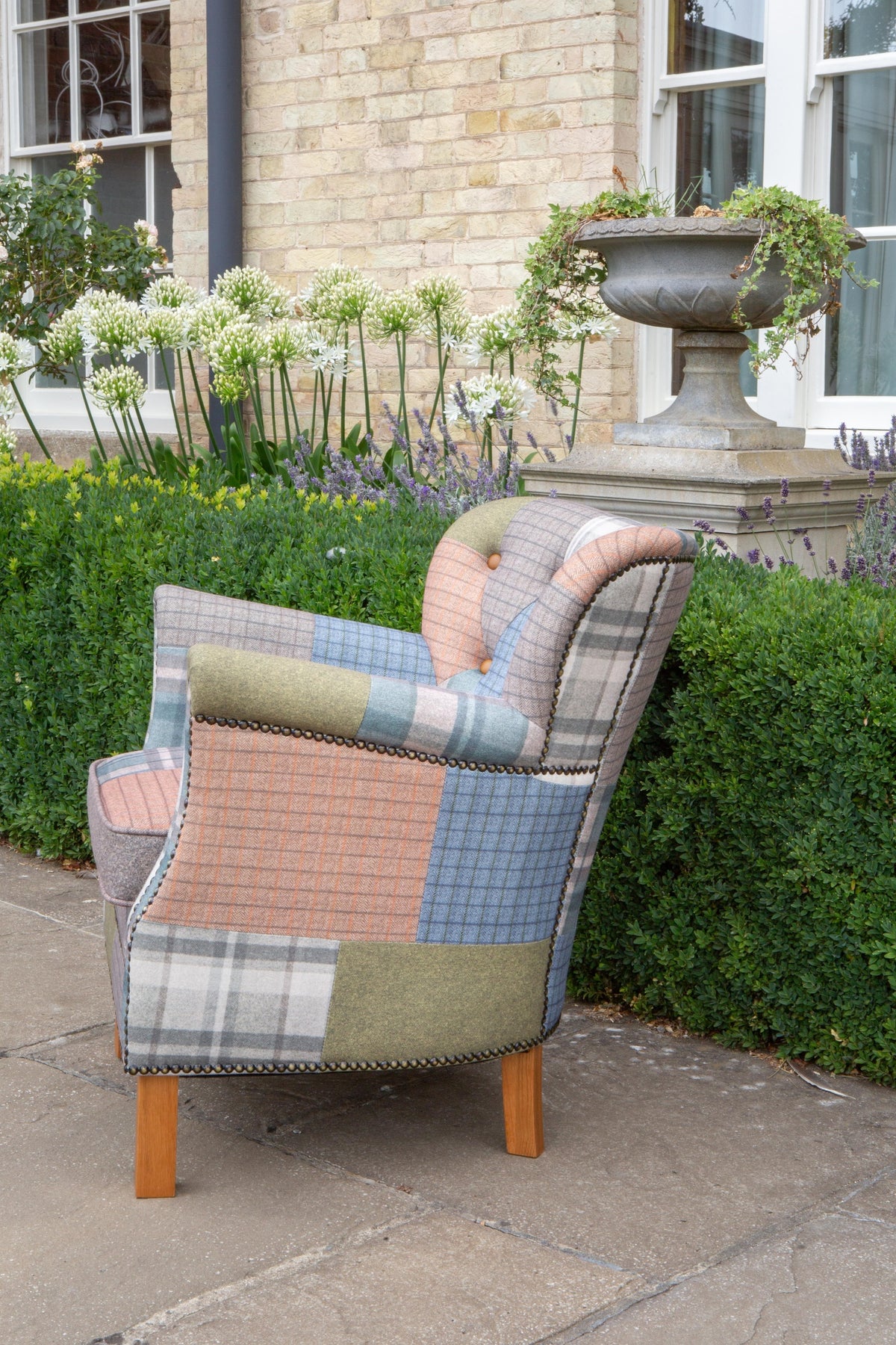 Carlton Furniture Dean Chair in Patchwork W10 Legs — lifestyle setting