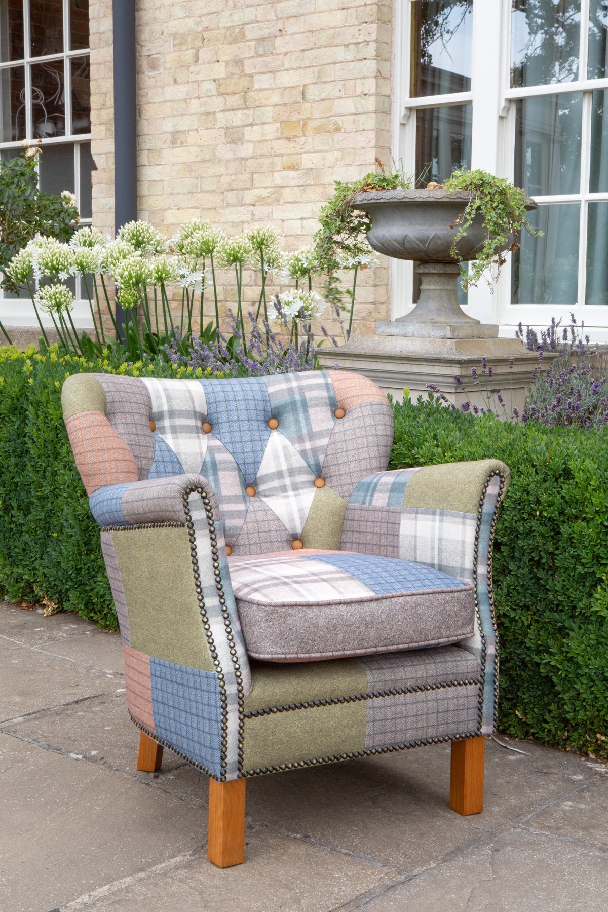 Carlton Furniture Dean Chair in Patchwork W10 Legs — lifestyle setting