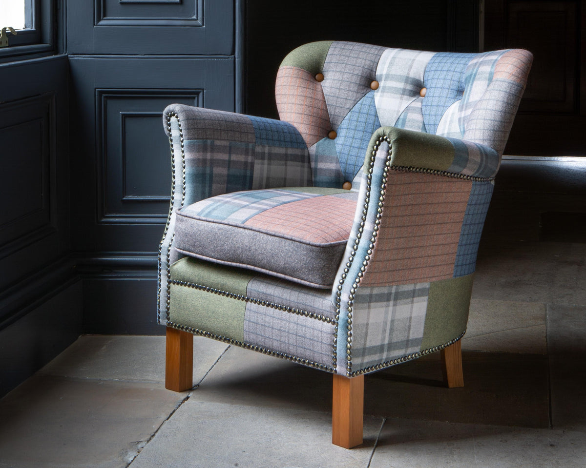 Carlton Furniture Dean Chair in Patchwork W10 Legs — lifestyle setting