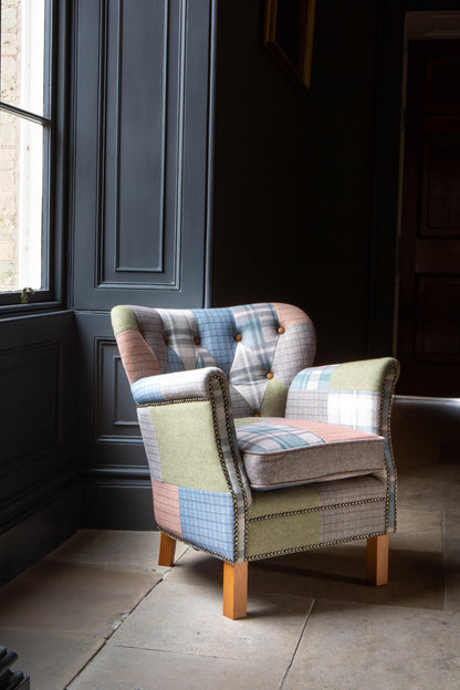 Carlton Furniture Dean Chair in Patchwork W10 Legs — lifestyle setting