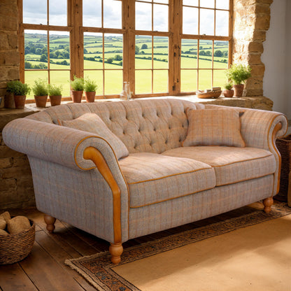 Carlton Furniture Edale 2 Seater Sofa in Harrington Tweed Fellwood Lodge Natural Legs — lifestyle setting