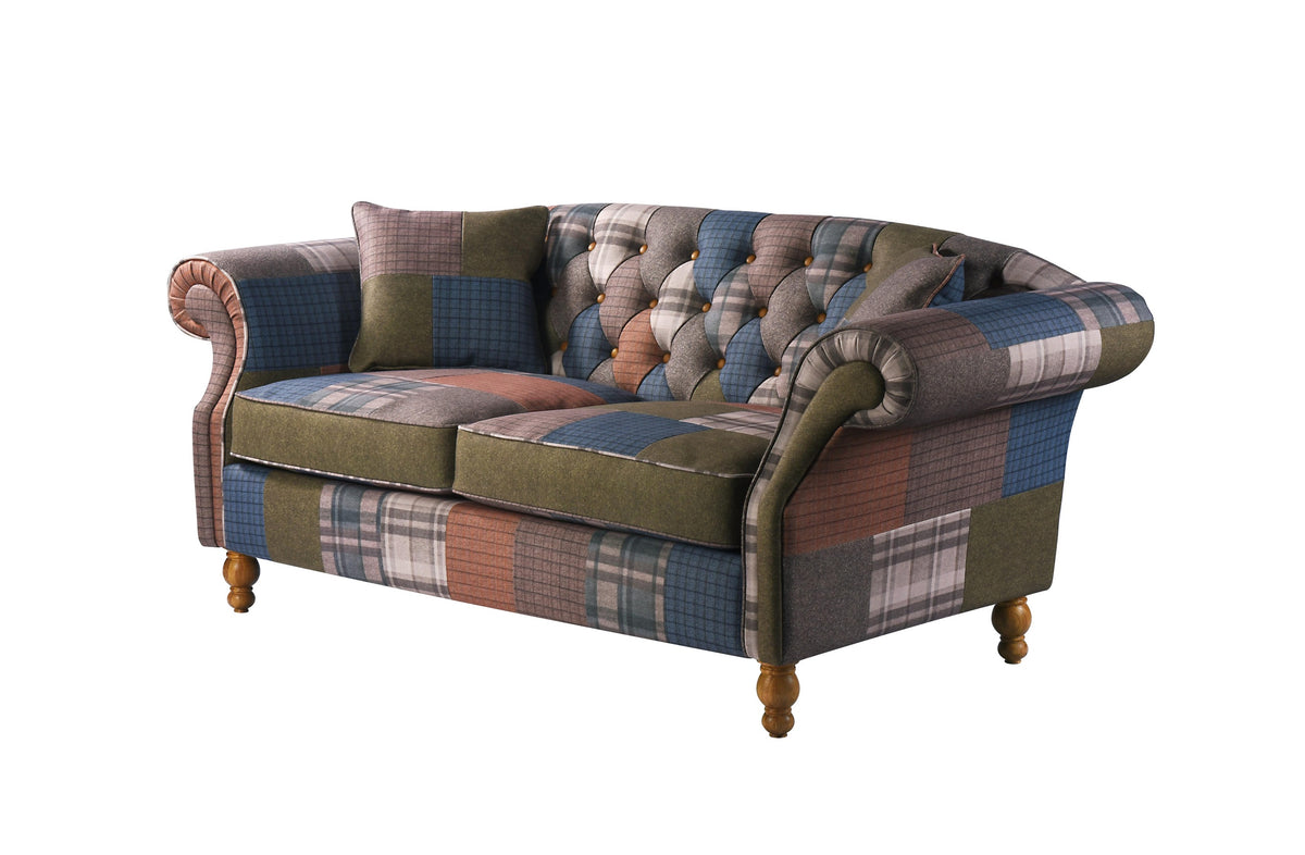 Carlton Furniture Edale 2 Seater Sofa in Patchwork Natural Legs — product view