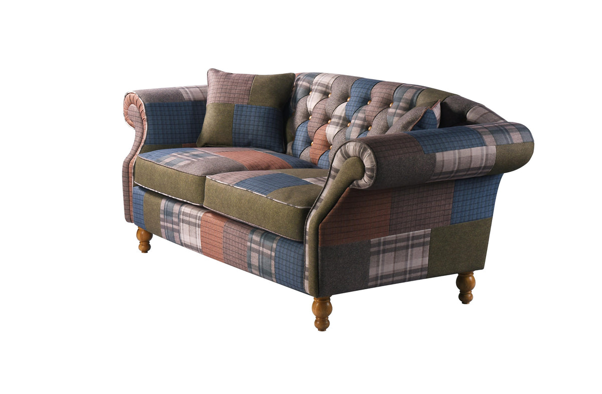 Carlton Furniture Edale 2 Seater Sofa in Patchwork Natural Legs — product view
