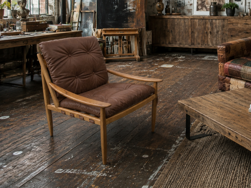 Carlton Furniture Ellwood Leisure Armchair in Dark Brown Wax Nubuck supplier photograph