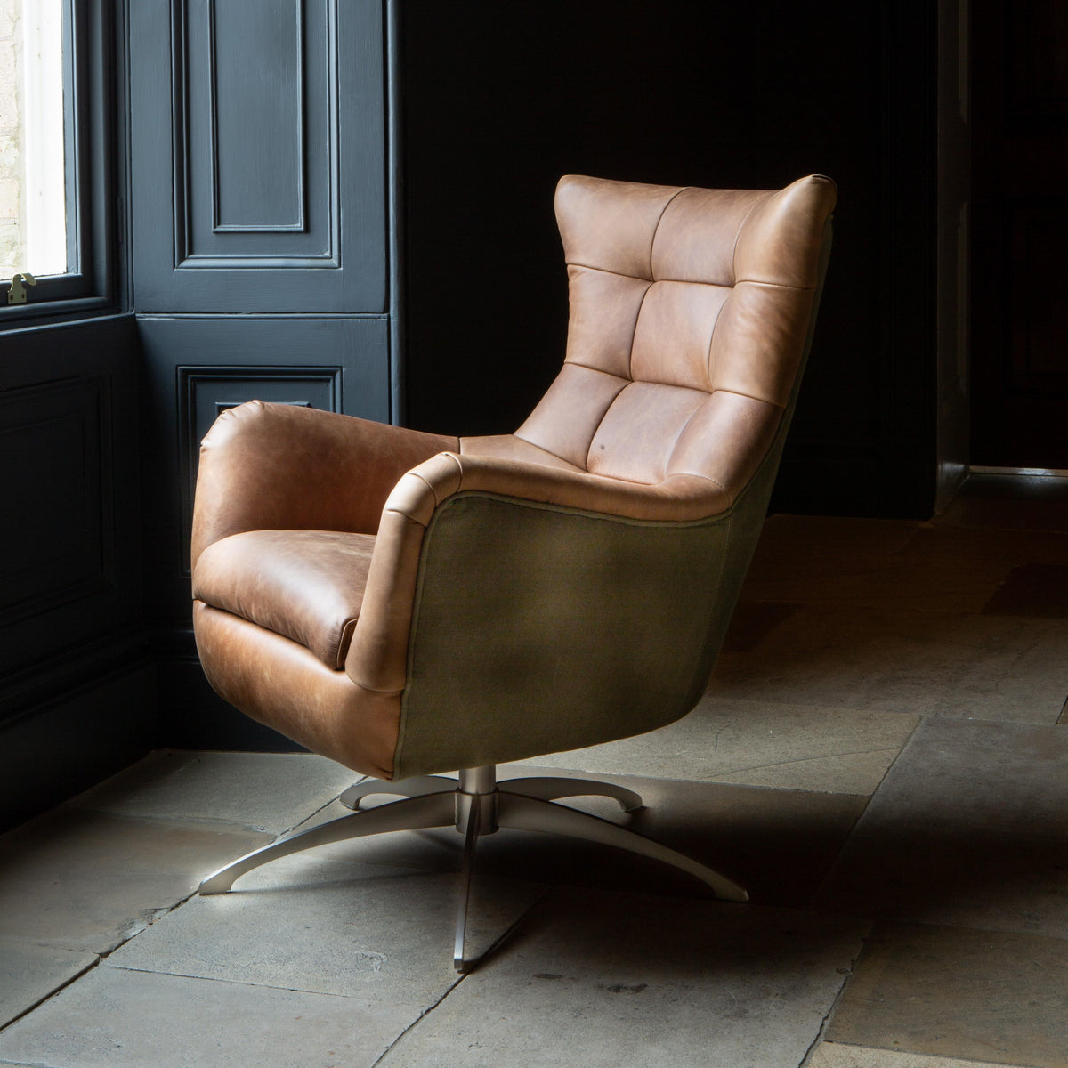 Carlton Furniture Fallon Chair in Leather — lifestyle setting