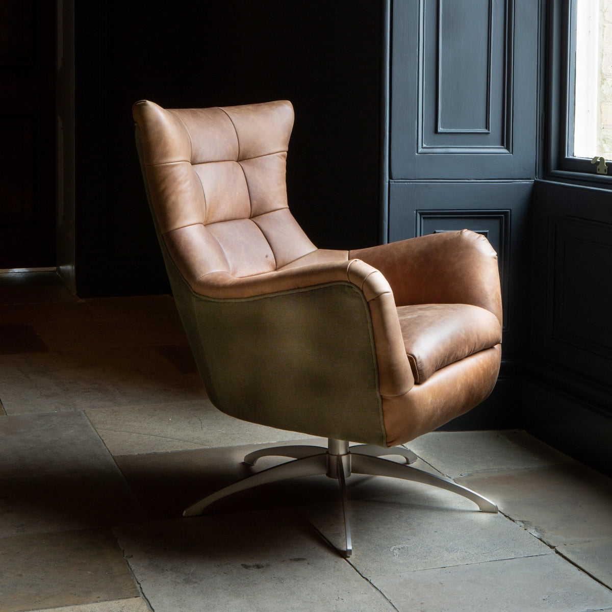 Carlton Furniture Fallon Chair in Leather — lifestyle setting