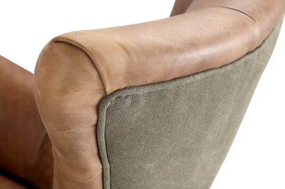 Carlton Furniture Fallon Chair in Leather — leather and outer fabric detail
