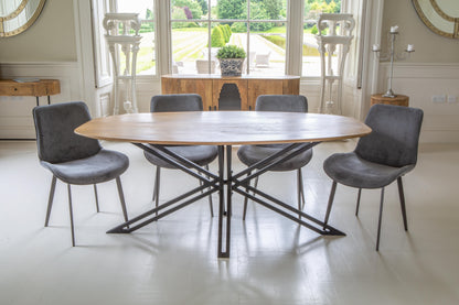 Carlton Furniture Fluted Range D - End Oval Dining Table Mango Wood with Spider X Leg — lifestyle setting