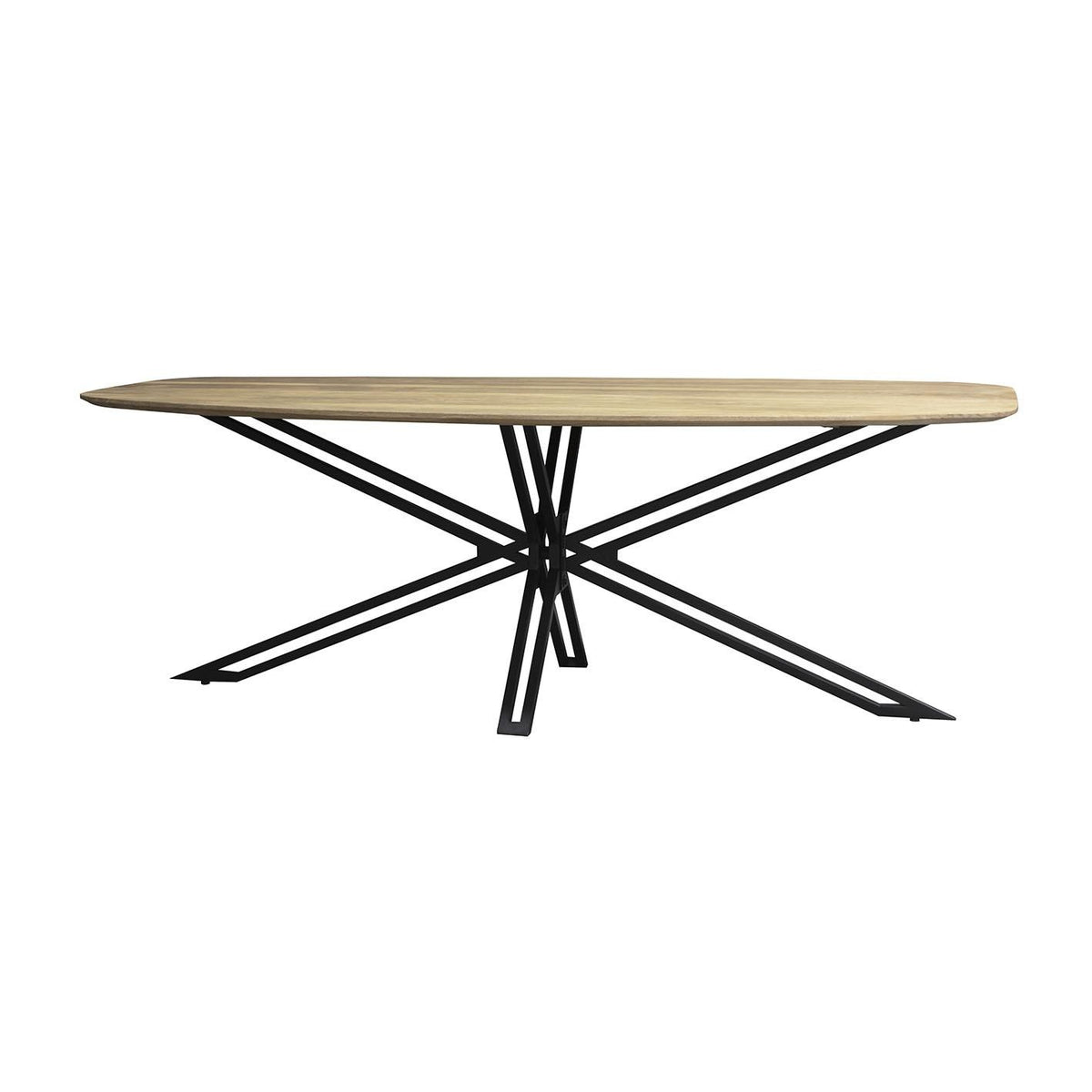 Carlton Furniture Fluted Range D - End Oval Dining Table Mango Wood with Spider X Leg — product view