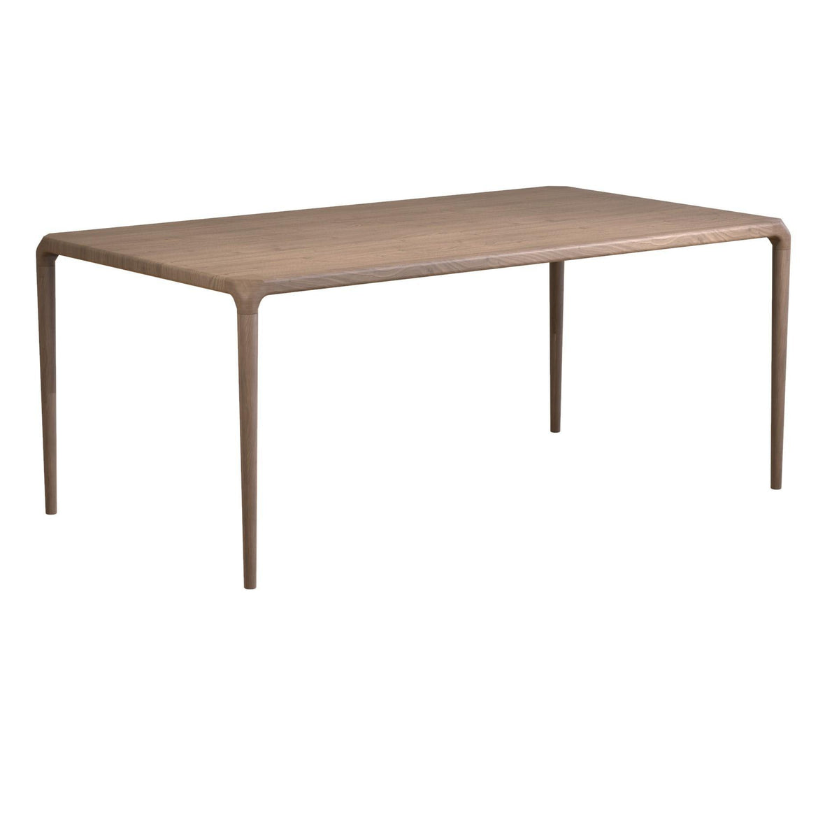 Carlton Furniture Holcot Rectangular Dining Table in Grey - angled white background view of rectangular table and slim legs
