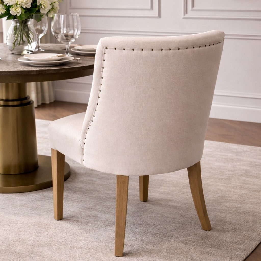 Carlton Furniture Huron Chair Natural Linen — lifestyle setting
