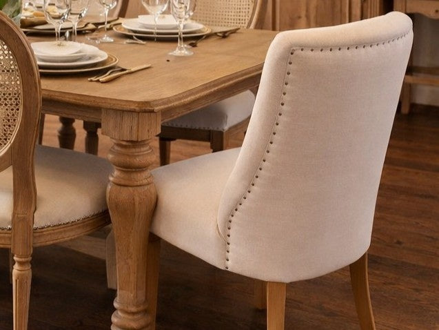 Carlton Furniture Huron Chair Natural Linen — lifestyle setting
