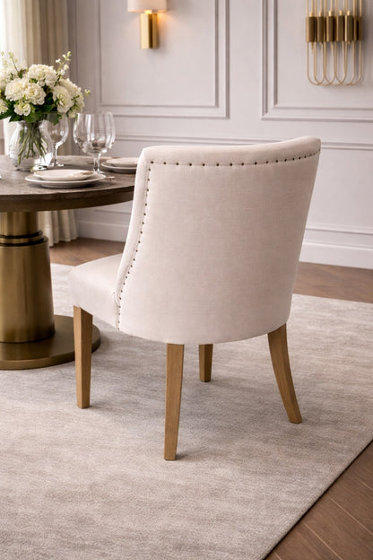 Carlton Furniture Huron Chair Natural Linen — lifestyle setting