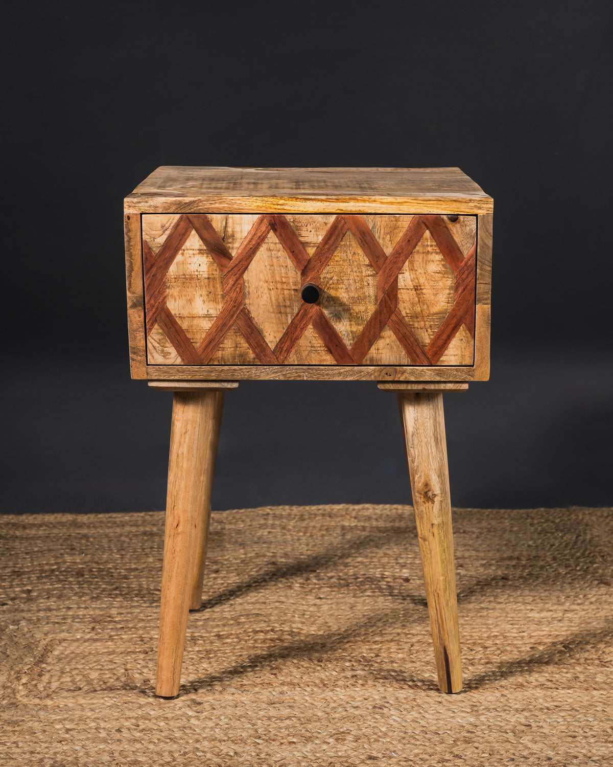 Carlton Furniture Ikat - Antique 1 Drawer Lamp Table with wooden legs — product view