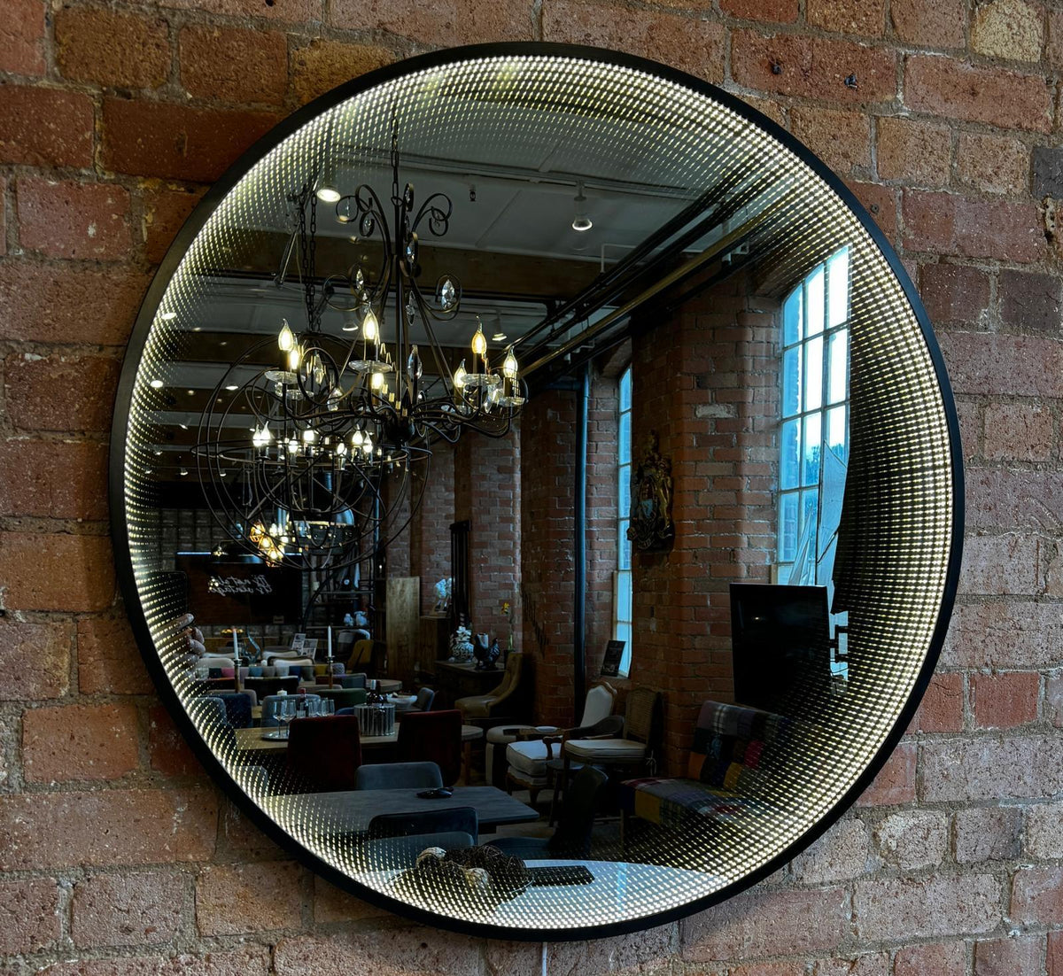 Carlton Furniture Infinity Mirror with Metal frame and Led Light — lifestyle setting