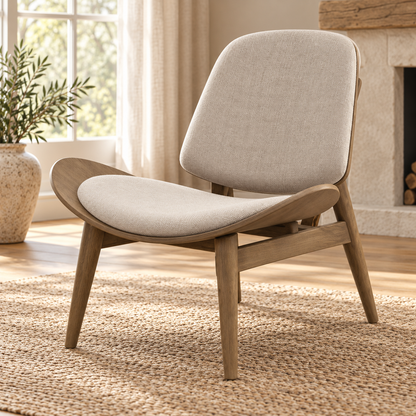 Carlton Furniture Iona Chair in Verona Wheat Fabric with Grey Oiled Legs shown in a room setting
