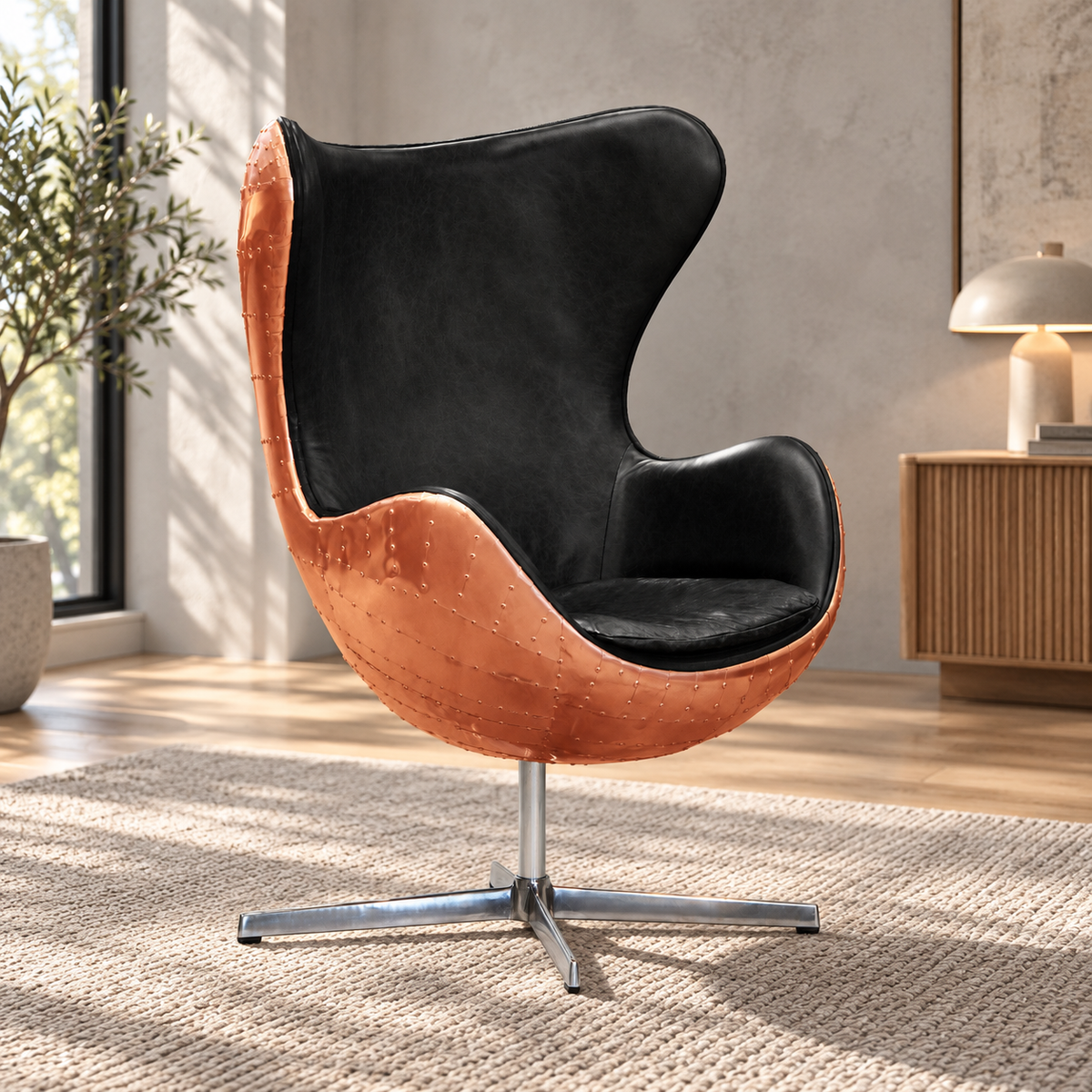 Carlton Furniture Keeler Chair - Copper Metal Finish — lifestyle setting