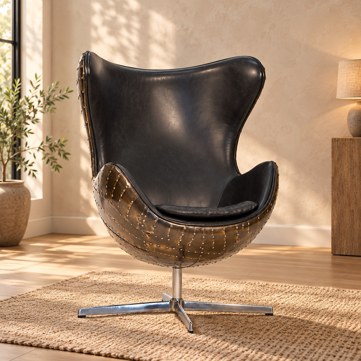 Carlton Furniture Keeler Chair - Vintage Jet Brass — lifestyle setting