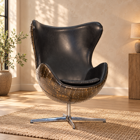 Carlton Furniture Keeler Chair - Vintage Jet Brass — lifestyle setting