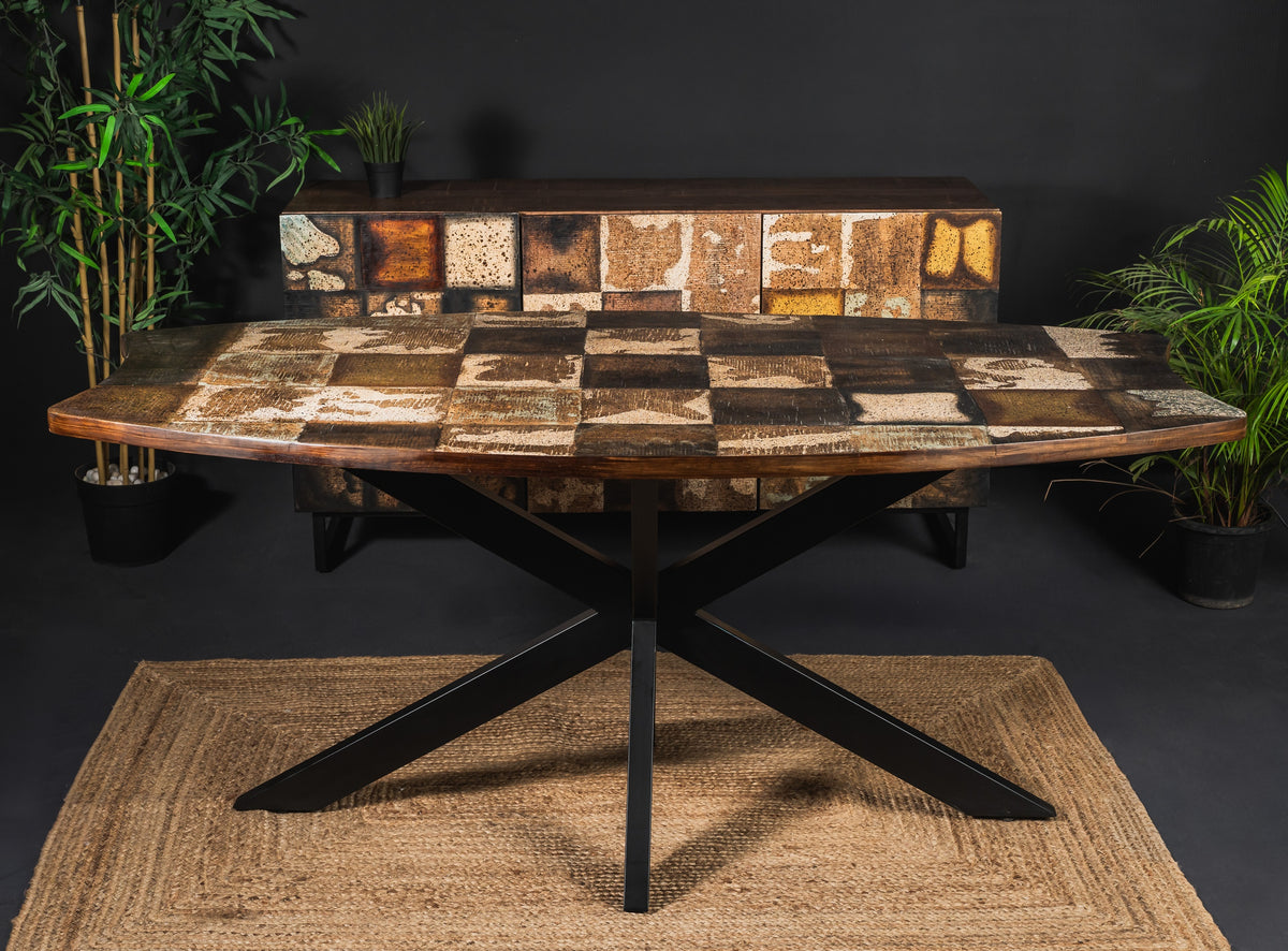 Carlton Furniture Lovell Dining Table with Spider Leg — lifestyle setting