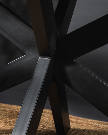 Carlton Furniture Lovell Dining Table with Spider Leg — metal spider base detail