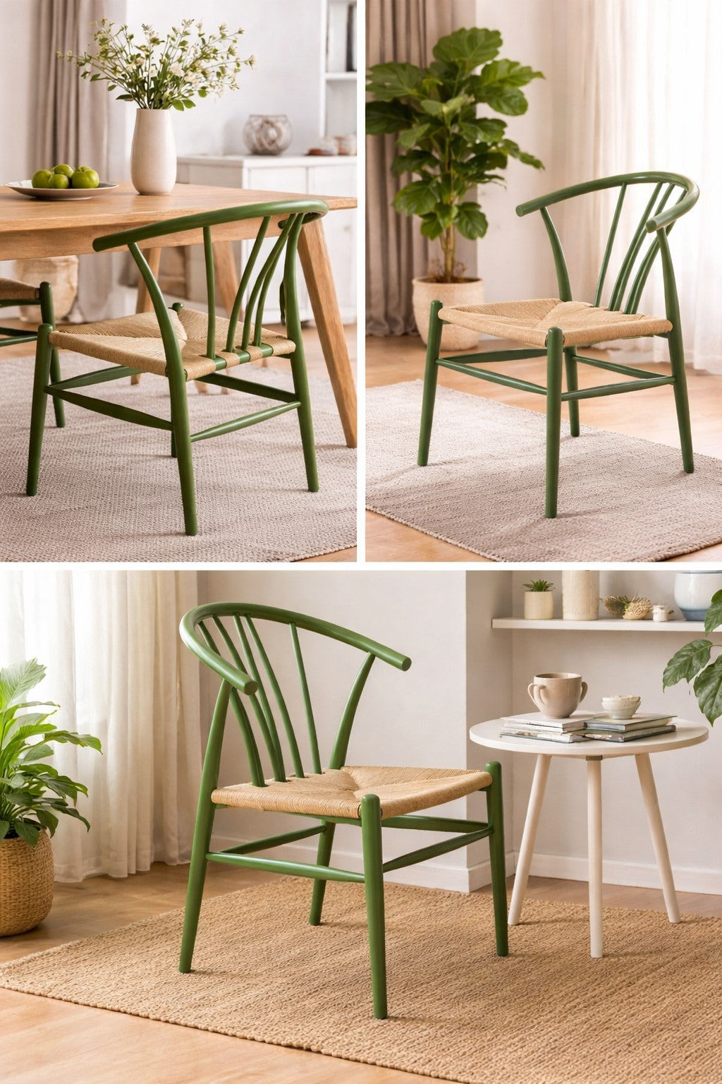 Carlton Furniture Mura Chair Green Painted — lifestyle setting